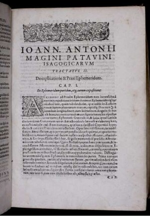Tractatus II. De explicatione & Praxi Ephemeridum