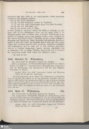 414. 1580, Oktober 28. Wittenberg