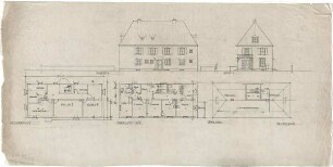 Döllgast, Hans; München, Ferdinand Maria Str.; Wohnhaus Martin Rid - Nordseite; Südseite (Ansichten; Grundrisse)