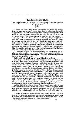 Erziehungskünstlerschaft : das Kraftfeld der "allseitigen Lebenseinigung" Friedrich Fröbels ; (Schluß)
