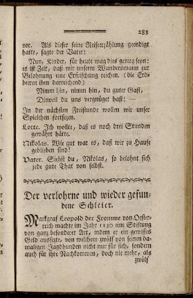 Der verlohrne und wieder gefundene Schleier