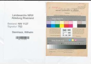 Entnazifizierung Wilhelm Steinhaus , geb. 29.05.1897 (Grosshaendler)