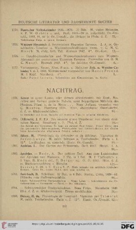 Nachtrag (Nr. 1578 - 1721)