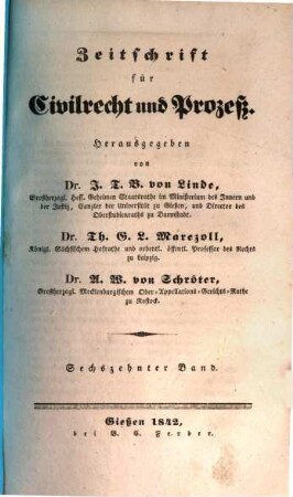 Zeitschrift für Civilrecht und Prozeß. 16, 16. 1842