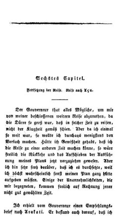 Sechstes Capitel: Fortsetzung der Reise. Reise nach Açu.
