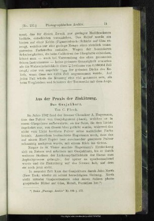 Aus der Praxis der Zinkätzung