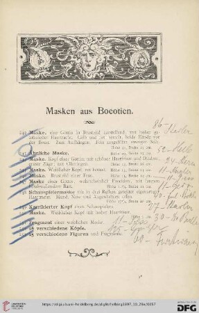 Masken aus Boeotien (Nr. 242 - 253)