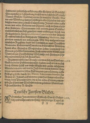 Teutsche Juristen Bücher.