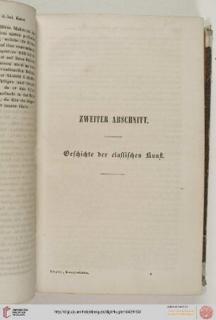 Zweiter Abschnitt: Geschichte der classischen Kunst