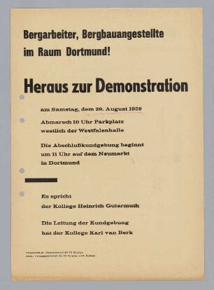 "Heraus zur Demonstration"