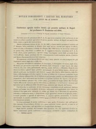 Notizie Concernenti i servizi del Ministero e gli Istituti che ne dipendono.