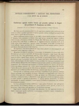 Notizie Concernenti i servizi del Ministero e gli Istituti che ne dipendono.