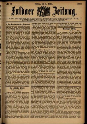 Ausgabe vom Freitag, den 02. März 1888.