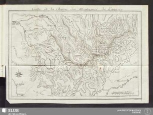 Carte de la chaine des montagnes de Langres