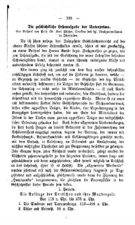 Die geschichtliche Lehraufgabe der Unterprima