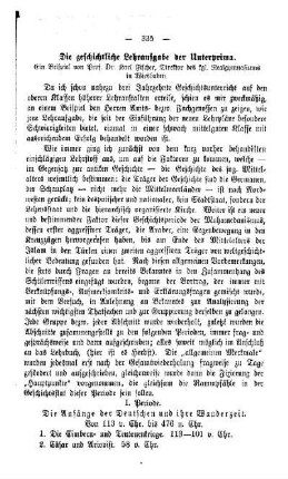 Die geschichtliche Lehraufgabe der Unterprima