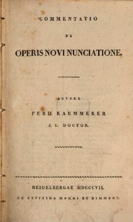 Commentatio de operis novi nunciatione