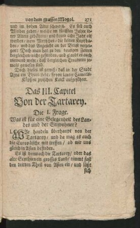 Das III. Capitel Von der Tartarey.