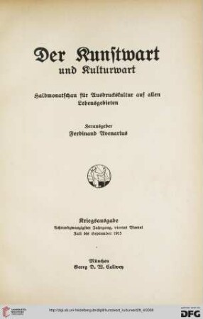 28,4: Kunstwart und Kulturwart
