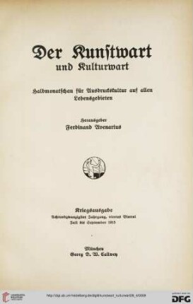 28,4: Kunstwart und Kulturwart