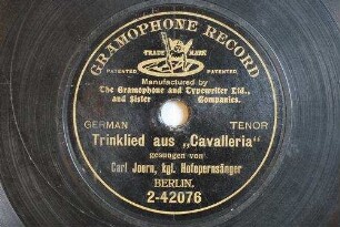 Trinklied aus "Cavalleria" : Schäumt der süsse Wein im Becher ; Brindisi des Turiddu aus der Oper "Cavalleria Rusticana"