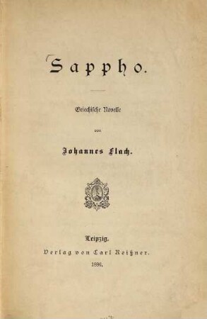 Sappho : Griechische Novelle