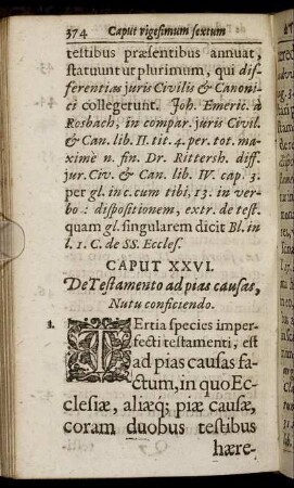 Caput XXVI. De Testamento ad pias causas, Nutu conficiendo.