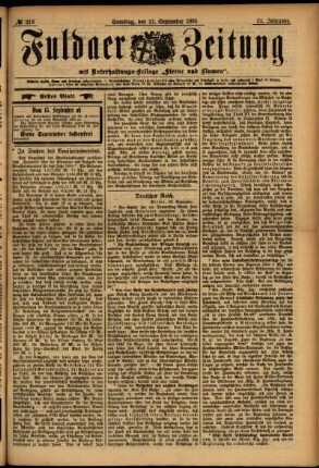 Erste Ausgabe vom Samstag, den 21. September 1895.