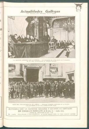 La Semana Agrícola en La Coruña. : [Fotografía del] Presidente de la Diputación de Pontevedra, Sr. La Sota, pronunciando su brillante discurso.