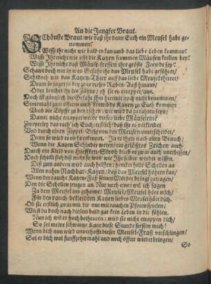 An die Jungfer Braut.