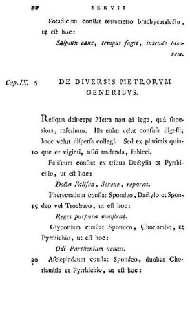 Cap. IX. De diversis metrorum generibus.