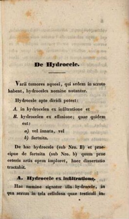 De hydrocele : dissertatio inauguralis