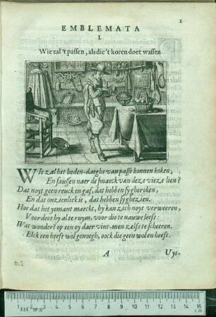 Emblemata I. Wie zal't passen, als die't koren doet wassen.