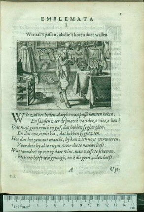 Emblemata I. Wie zal't passen, als die't koren doet wassen.