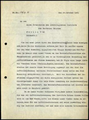 Brief; Walther Wrede an Martin Schede