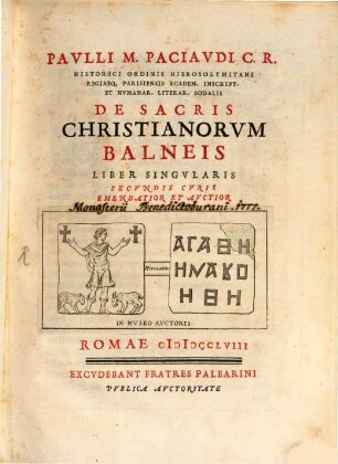 Liber de Sacris Christianorum balneis