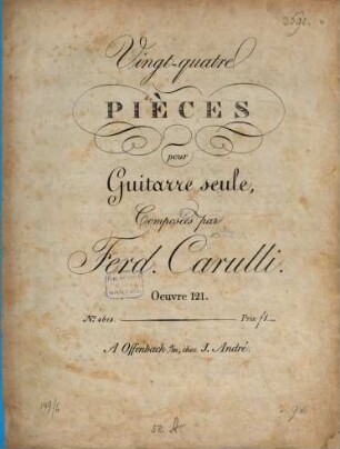 Vingt-quatre pièces pour guitarre seule : oeuv. 121