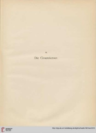 A. Die Cistercienser