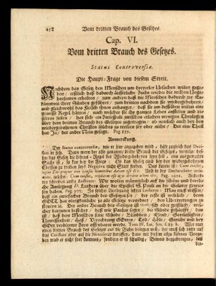 Cap. VI. Vom dritten Brauch des Gesetzes