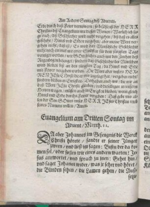 Euangelium am Dritten Sontag im Aduent/ Matth. 11.
