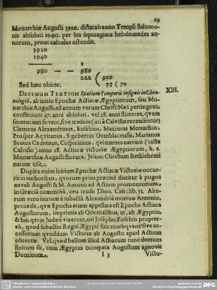 Decimum Tertium Spatium Temporis insignis in Chronologiâ, ab initio Epochae Actiacae Aegyptiorum ...
