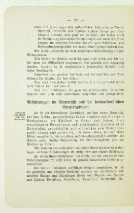 Erfahrungen im Unterricht und bei heimatkundlichen Spaziergängen