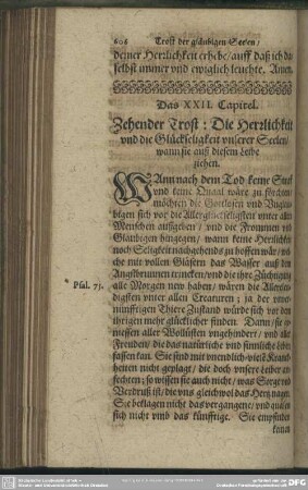 Das XXII. Capitel. Zehender Trost: Die Herrlichkeit und die Glückseligkeit unserer Seelen, wann sie auß diesem Leibe ziehen