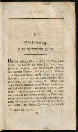 1-6, I. Einleitung in die Bergpredigt Jesus.