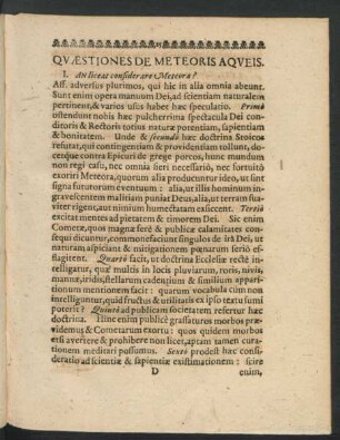 Quaestiones De Meteoris Aqueis.