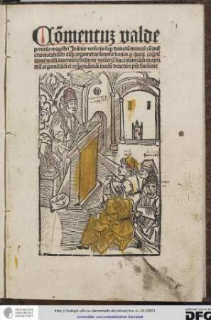 Commentum valde perutile magistri Joannis Versoris super Donatum minorem...