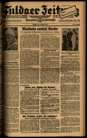 Ausgabe vom Montag, den 31. März 1941.
