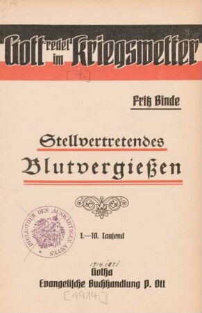 Stellvertretendes Blutvergießen