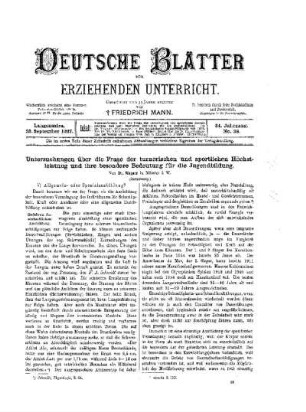 Untersuchungen über die Frage der turnerischen und sportlichen Höchstleitung und ihre besondere Bedeutung für die Jugendbildung : (Fortsetzung)