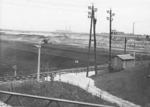 Dora und Helene (Panorama 1) Tagebau Lobstädt mit Abraum- und Kohlenstraße